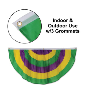 Mardi Gras Fabric Bunting (Case of 6)