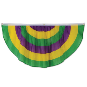 4 Ft- Mardi Gras Fabric Bunting - Bulk 6 Pack