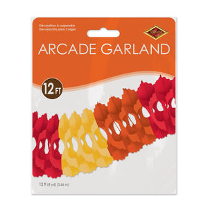 Packaged Arcade Garland - golden-yellow, orange, red 