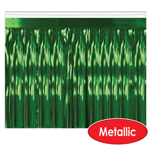 Bulk 1-Ply Metallic Fringe Drape green (Case of 6) by Beistle