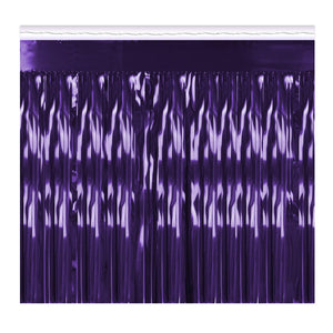 1-Ply Metallic Party Fringe Drape - purple - Bulk 6 Pack