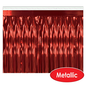 1-Ply Metallic Fringe Drape - red