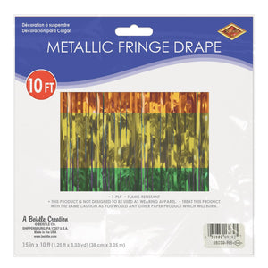 Bulk Pkgd 1-Ply FR Metallic Fringe Drape (Case of 6) by Beistle