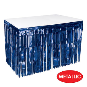 Bulk Pkgd 1-Ply Metallic Table Skirting - navy (Case of 6) by Beistle