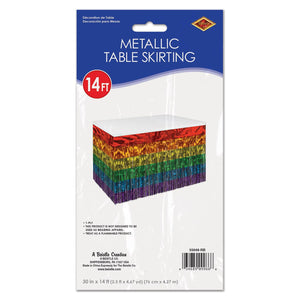 Bulk Pkgd 1-Ply Metallic Table Skirting - rainbow (Case of 6) by Beistle