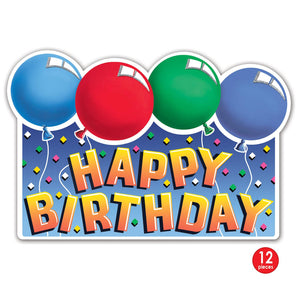 Bulk Glittered Happy Birthday Sign (Case of 12) by Beistle