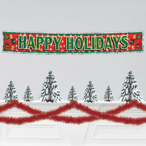 Fire Resistant Gleam 'N Tinsel Garland - red