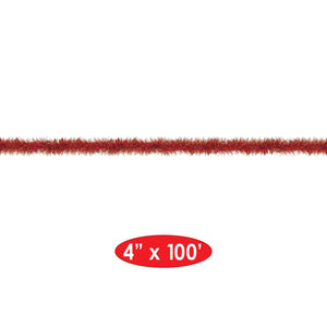 Fire Resistant Gleam 'N Tinsel Garland - red