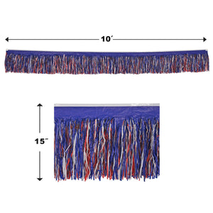 Tissue Fringe Drape - red, white, blue 