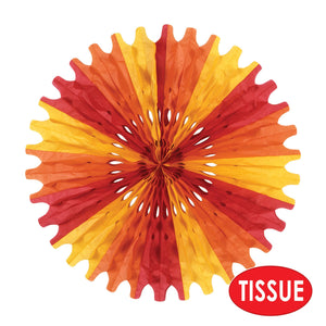 Tissue Fan - golden-yellow, orange, red 