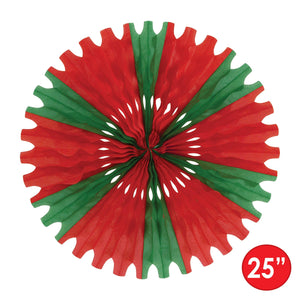 Christmas Tissue Fan - red & green Decoration