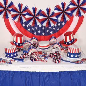 Patriotic Party Supplies - Tissue Fan - red, white, blue 