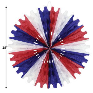 Patriotic Party Supplies - Tissue Fan - red, white, blue 