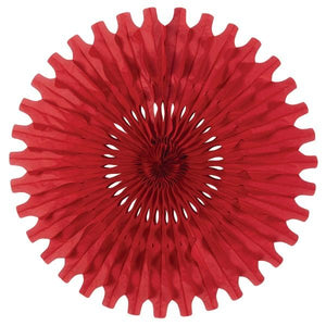 Party Tissue Fan - red - Bulk 12 Pack