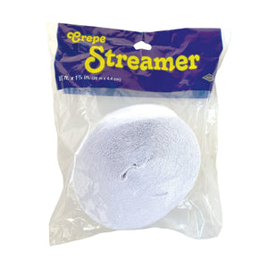 Festive Crepe Streamer - white