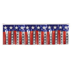 Metallic Stars/Stripes Party Fringe Banner - Bulk 12 Pack