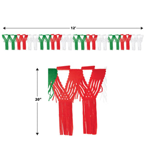 Drop Fringe Garland - red, white, green 