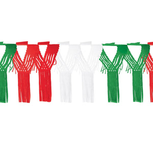 Fiesta Drop Fringe Garland - red - white - green - Bulk 12 Pack