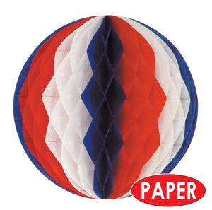 Patriotic Party Supplies - Tissue Ball - red, white, blue 