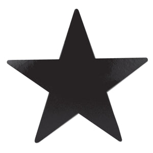 5" Foil Star Party Cutout - Black - Bulk 72 Pack