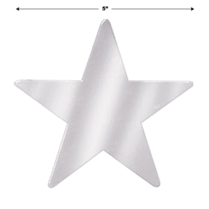 Bulk 5 inch Awards Night Silver Foil Star Decoration (Case of 72) by Beistle