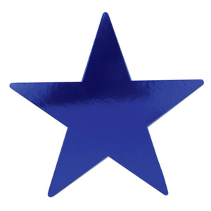 9" Foil Party Star Cutout- Blue - Bulk 36 Pack