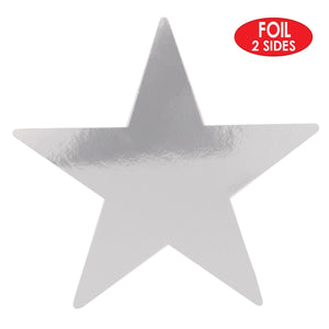 Awards Night Party Supplies - Die-Cut Foil Star - silver