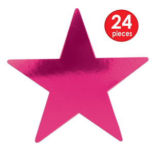 Party Decorations - Die-Cut Foil Star - cerise