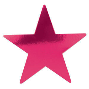 12" Foil Party Star Cutout- Cerise - Bulk 24 Pack