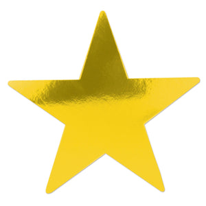 15 Inch Foil Party Star Cutout - Gold - Bulk 24 Pack