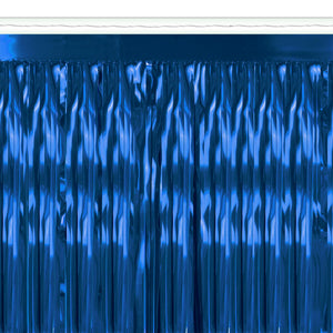 2-Ply Metallic Fringe Drape - blue