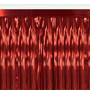 2-Ply Metallic Fringe Drape - red