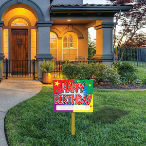 Star Happy Birthday Party Yard Sign