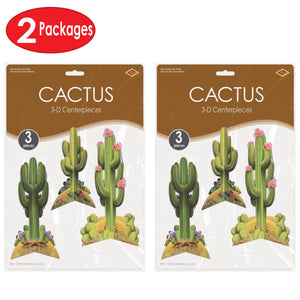 Bulk 3-D Cactus Centerpieces (12 Pkgs Per Case) by Beistle