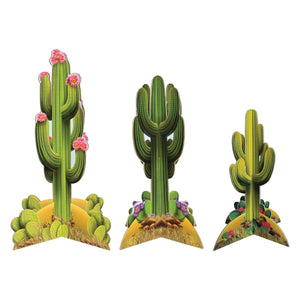 3-D Cactus Party Centerpieces - Bulk 12 Pack