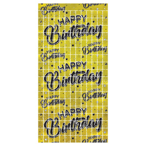 Happy Birthday Party Metallic Square Curtain - Bulk 6 Pack