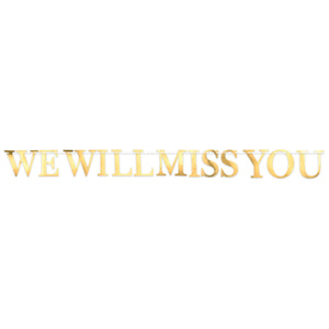 Foil "We Will Miss You" Party Streamer - Bulk 12 Pack