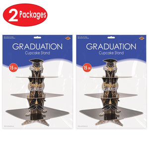 Bulk Graduation Cupcake Stand (12 Pkgs Per Case) by Beistle