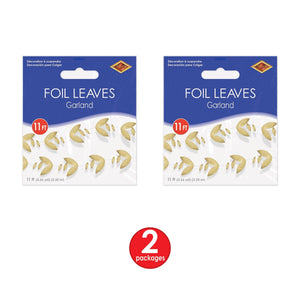 Bulk Gold Foil Leaves Garland (12 Pkgs Per Case) by Beistle