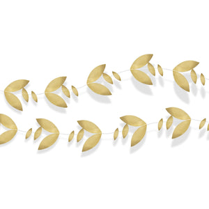 Gold Foil Leaves Party Garland - Bulk 12 Pack