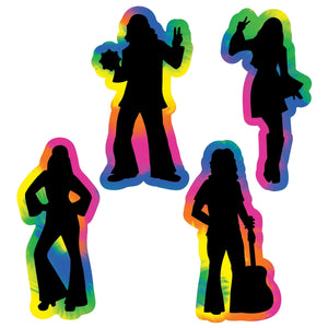 60's Hippie Party Silhouettes - Bulk/48 Silhouettes