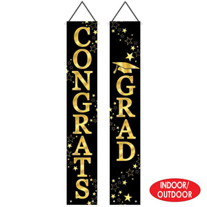 Bulk Congrats Grad Fabric Door Panel Set (12 Pkgs Per Case) by Beistle