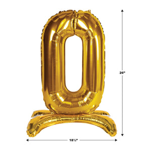 Bulk Self-Standing Balloon Number 0 (6 Pkgs Per Case) by Beistle