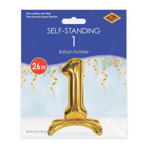 Bulk Self-Standing Balloon Number 1 (6 Pkgs Per Case) by Beistle