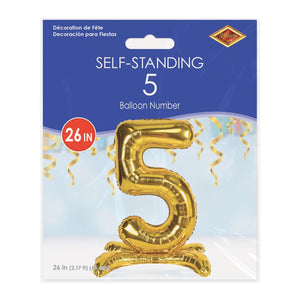 Bulk Self-Standing Balloon Number 5 (6 Pkgs Per Case) by Beistle