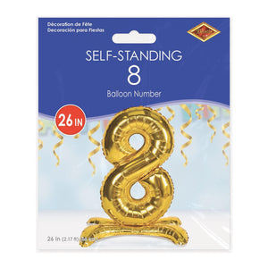 Bulk Self-Standing Balloon Number 8 (6 Pkgs Per Case) by Beistle