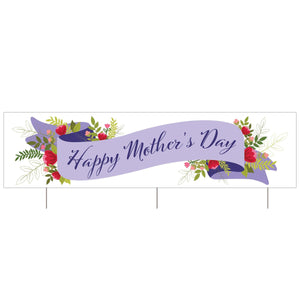 Plastic Jumbo Happy Mother's Day Yard Sign - Bulk 6 Pack