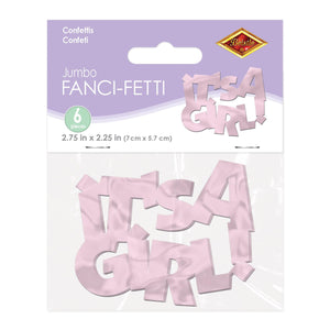 Bulk Jumbo It's A Girl Confetti (12 Pkgs Per Case) by Beistle