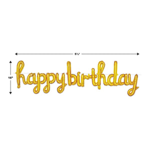 Bulk Script Gold Happy Birthday Balloon Streamer (6 Pkgs Per Case) by Beistle