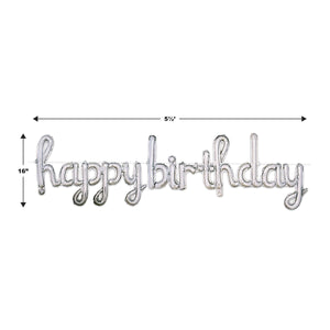 Bulk Script Silver Happy Birthday Balloon Streamer (6 Pkgs Per Case) by Beistle